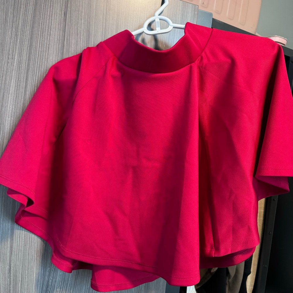 Red basic flared skirt - Picture 3 of 3
